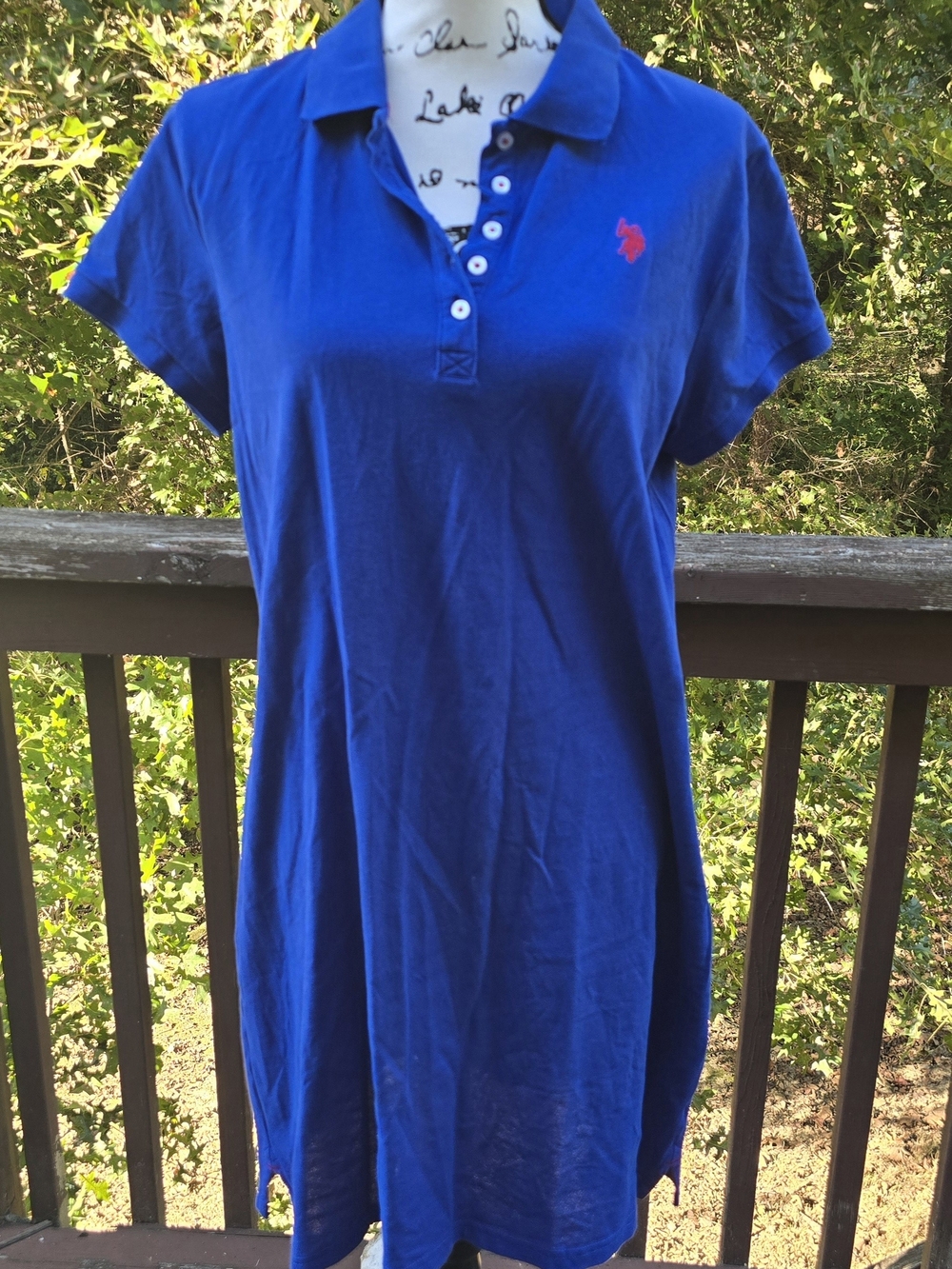U.S. Polo Assn. Blue Polo Midi Dress with Embroidered Logo